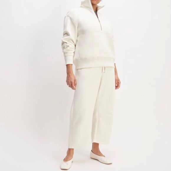 & NWT Everlane The ReTrack Half-Zip Sweatshirt Bone Small - Picture 2 of 5